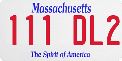 MA license plate 111DL2