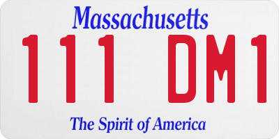 MA license plate 111DM1