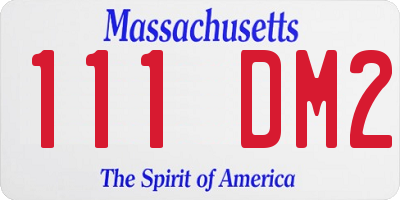 MA license plate 111DM2