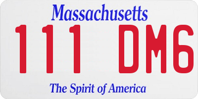 MA license plate 111DM6