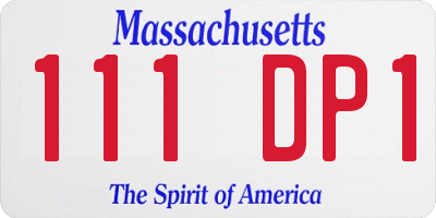 MA license plate 111DP1