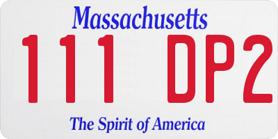 MA license plate 111DP2