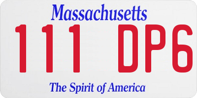 MA license plate 111DP6