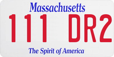 MA license plate 111DR2