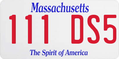 MA license plate 111DS5