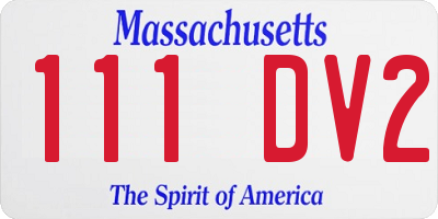 MA license plate 111DV2