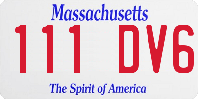 MA license plate 111DV6