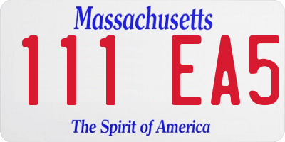 MA license plate 111EA5