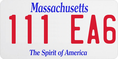 MA license plate 111EA6