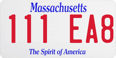 MA license plate 111EA8