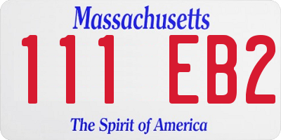 MA license plate 111EB2