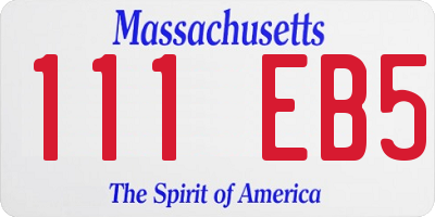 MA license plate 111EB5