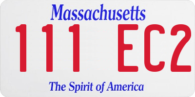 MA license plate 111EC2