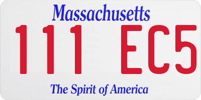 MA license plate 111EC5
