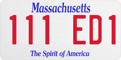 MA license plate 111ED1