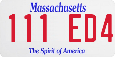 MA license plate 111ED4