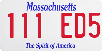 MA license plate 111ED5