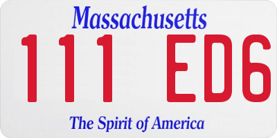 MA license plate 111ED6