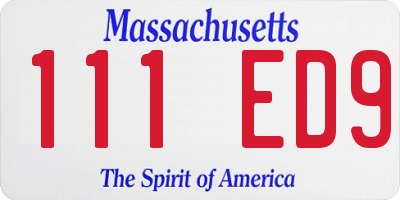 MA license plate 111ED9