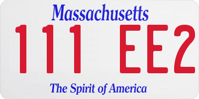 MA license plate 111EE2