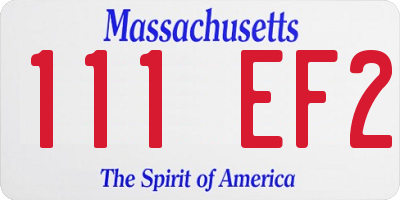 MA license plate 111EF2