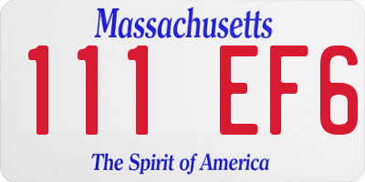 MA license plate 111EF6
