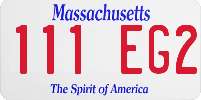 MA license plate 111EG2