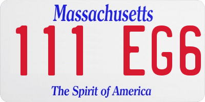 MA license plate 111EG6