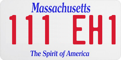 MA license plate 111EH1
