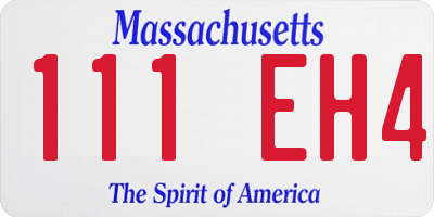 MA license plate 111EH4