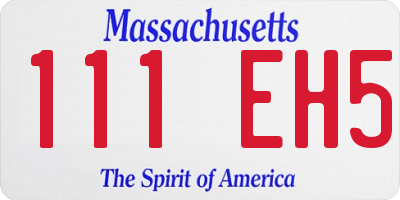MA license plate 111EH5