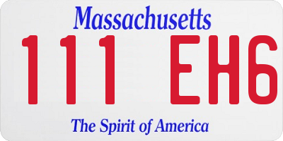 MA license plate 111EH6