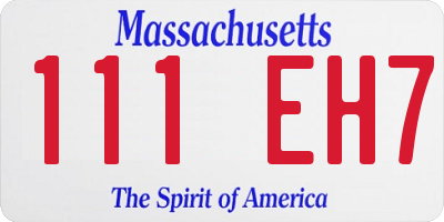 MA license plate 111EH7