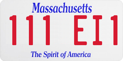 MA license plate 111EI1