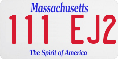 MA license plate 111EJ2