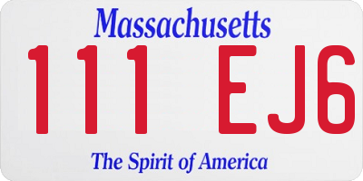 MA license plate 111EJ6