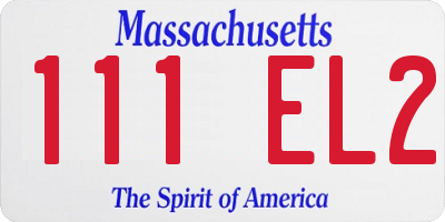 MA license plate 111EL2