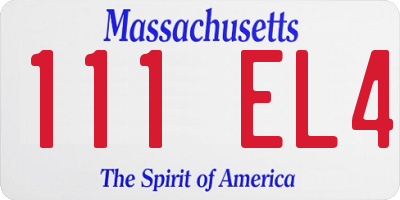 MA license plate 111EL4