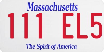 MA license plate 111EL5