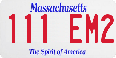 MA license plate 111EM2