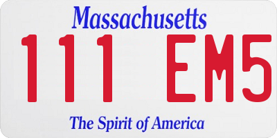 MA license plate 111EM5