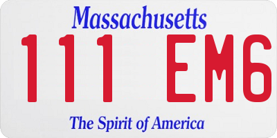 MA license plate 111EM6