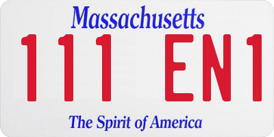 MA license plate 111EN1