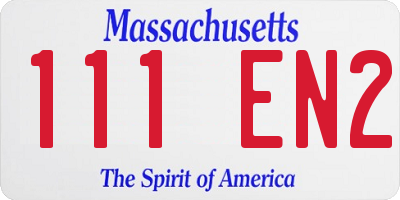 MA license plate 111EN2