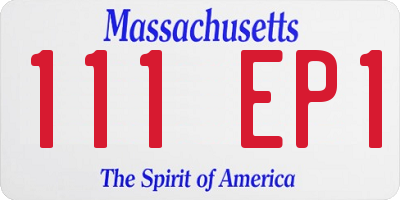 MA license plate 111EP1