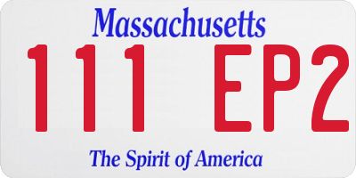 MA license plate 111EP2