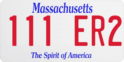 MA license plate 111ER2