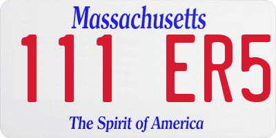 MA license plate 111ER5