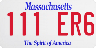 MA license plate 111ER6