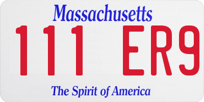 MA license plate 111ER9